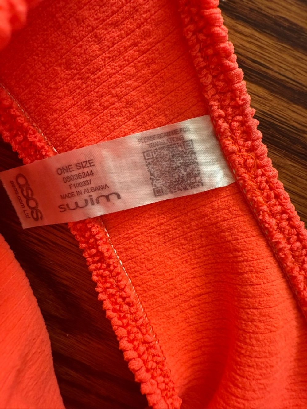 ASOS Coral Textured Bandeau Bikini Set - Picture 3 of 3